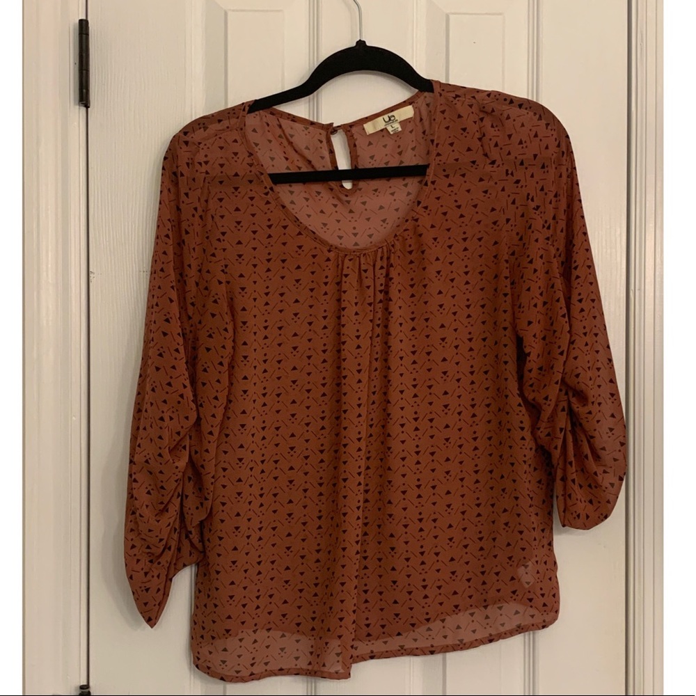 Black/Rust 3/4 Sleeve blouse